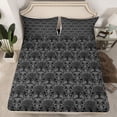 thumbnail image 2 of Feelyou Grey Hipple Damask Queen Sheet Sets, Boho Western Life Tree Bed Set, 4-Piece, 2 of 7