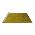 thumbnail image 2 of Ahgly Company Machine Washable Indoor Round Oriental Yellow Industrial Area Rugs, 4' Round, 2 of 4