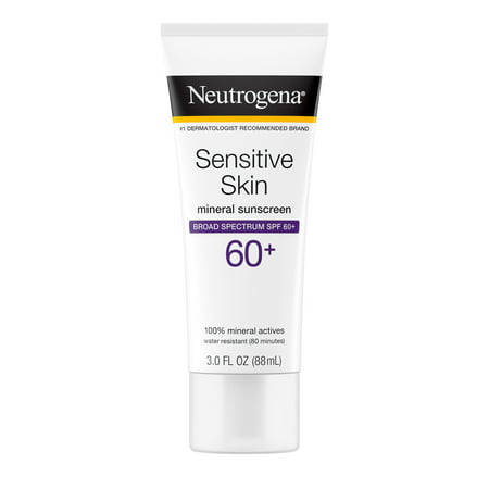Neutrogena Sunblock Lotion, Sensitive Skin, SPF 60 3 fl oz (88 (Best Spf For Sensitive Skin)