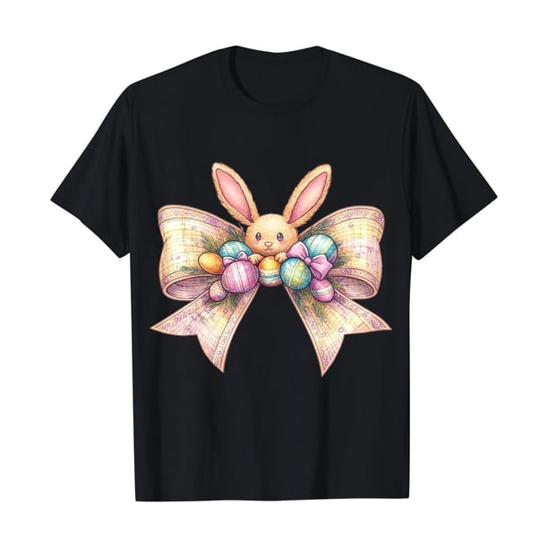 Camiseta de Cuello Redondo de Manga Corta de la Mujer, Top de Moda para Invierno Y Primavera Impresa de Navidad Casual 3/4