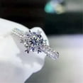 thumbnail image 2 of 2ct Round Cut Women's Unique White Cz 925 Silver Engagement Party Ring Size 4-9, 2 of 6