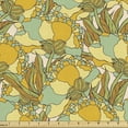 thumbnail image 1 of Floral Sofa Upholstery Fabric by the Yard, Hand Drawn Meadow Blossoms Shabby Rural Flower Bouquets Essence Design, Decorative Fabric for DIY and Home Accents, Orange and Mint Green by Ambesonne, 1 of 5