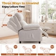 thumbnail image 3 of Korser Sillón Reclinable Push Back Con Bolsillos,Pequeño Para Espacios Reducidos,Lino,Beige, 3 of 7