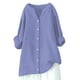 thumbnail image 1 of Blusa de manga larga con botones para mujer - Camisa informal lisa con cuello en V y corte holgado - Adecuada para el trabajo, citas o compras - Tallas S-XXXXXL, tejido de poliéster, 1 of 4