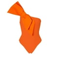 thumbnail image 3 of Saving UTSJKR Women's One Piece Swimsuit with Beach Cover up Wrap Skirt Sarong Retro Solid Bikini Set Two Piece Bathing Suits Orange 8, 3 of 6