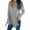 Grey, variant on Dyfzdhu Long Sleeve T Shirts for Women Trendy V Neck Lace-Up Collar Loose Top Strappy Blouse Black