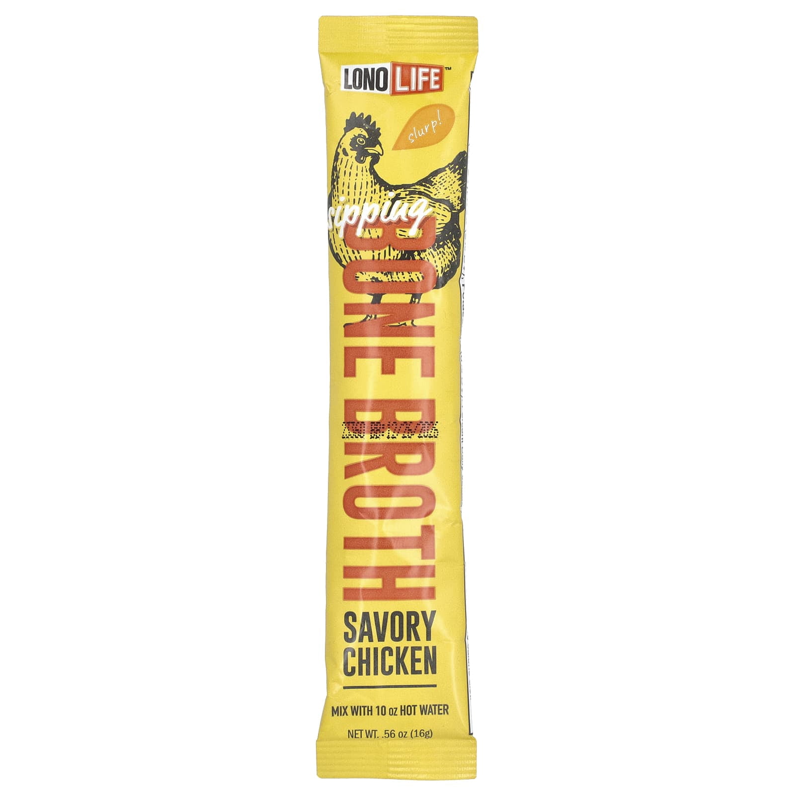 Lonolife, Broth, Chicken Bone, Paleo, 4 Stick Packs, .56 oz Pack of 3