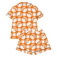 thumbnail image 5 of Halloween Pajamas Kids Size 9-10 Years Girls Halloween Homewear Short Sleeve Notch Collar Top with Shorts Pjs for Girls Orange, 5 of 5