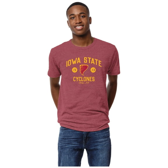 Men's League Collegiate Wear Heather Cardinal Iowa State Cyclones Victory Falls Tri-Blend T-Shirt