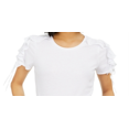thumbnail image 2 of INC International Concepts Women's Ruffled Sleeve Top White Size Petite Medium, 2 of 3