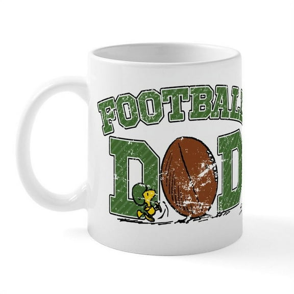 CafePress - Snoopy Football Dad Mug - 11 oz Ceramic Mug - Novelty Coffee Tea Cup