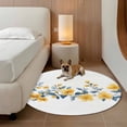 thumbnail image 2 of Spring Pastoral Floral Round Area&nbsp;Rug 6ft Yellow Flowers Watercolor Non-Slip&nbsp;Washable Circle Rugs Soft Felt Indoor Floor Mat for Bedroom Kitchen Living Room Bathroom, 2 of 9