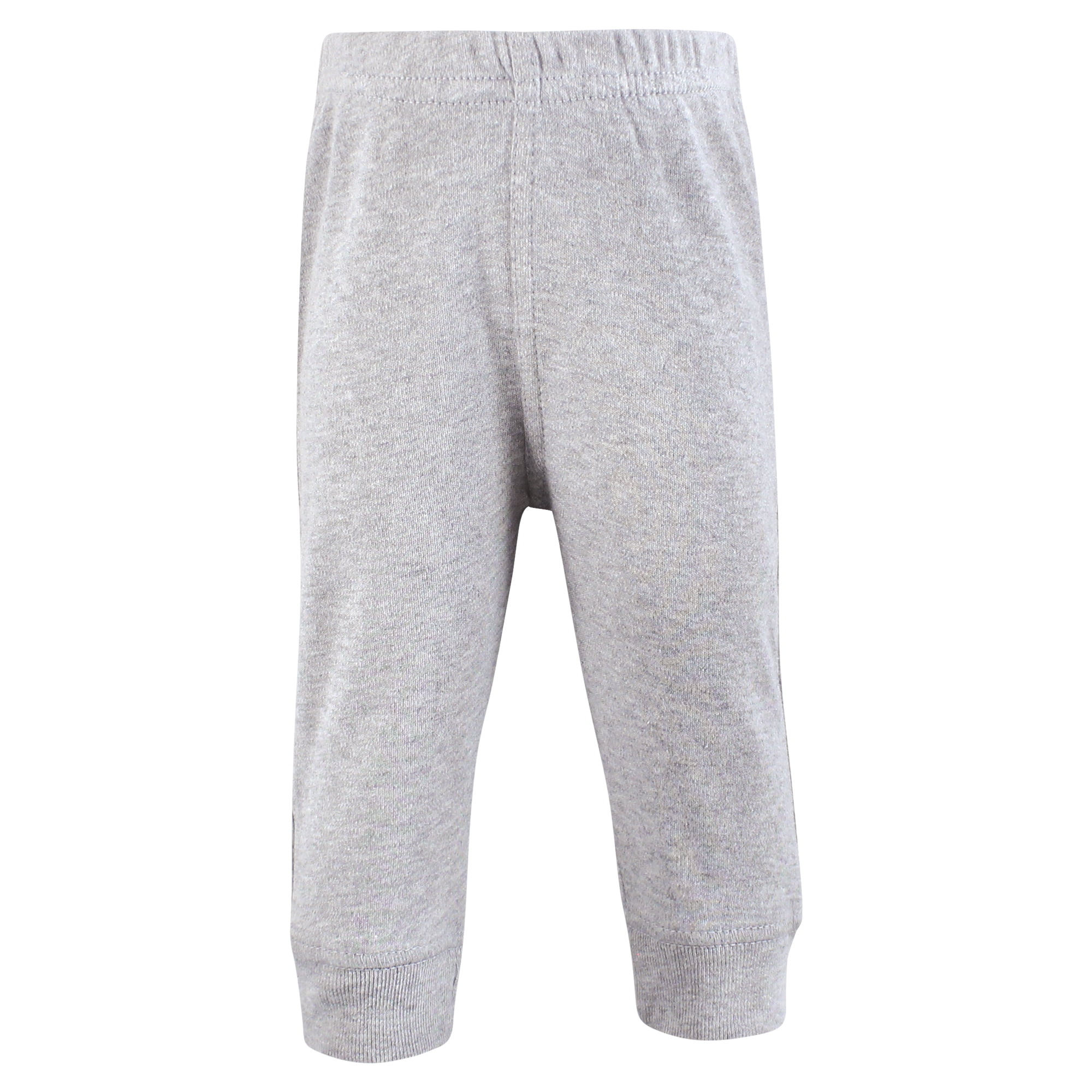 Hudson Baby Cotton Pants and Leggings, Tan Gray Black, 12-18 Months