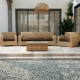 thumbnail image 4 of Indoor Outdoor 3 Piece Tufted Wicker Settee Cushions for Large Wicker Sets ,Outdoor Loveseat & U-Shaped Seat Cushions Weather Resistant (2- 22"x22" 1- 44"x22"), 3 Piece Set, 4 of 8