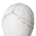 thumbnail image 3 of YAOBAMM Bling Bridal Forehead Chain Boho Style Head Chain Rhinestones Pendant Double Layer Elegant Headpiece Bridal Forehead Chain Jewelry Gift Hair Accessory, 3 of 6