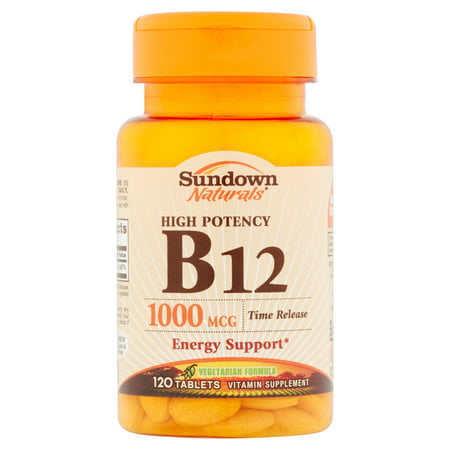 Sundown Naturals B12 supplément de vitamine comprimés, 1000mcg, 120 count