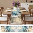 thumbnail image 4 of Watercolor Ocean Waves Beach Table Runner 13x70in Non-Slip Cotton Linen Table Runners, Abstract Seaside Cloudy Sky Dresser Scarves TableRunner for Dinner Kitchen Dining Wedding Party, 4 of 9