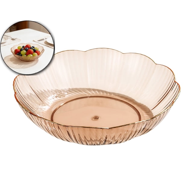 Serving Dish, 7.9" Imitation Ceramics Relish Tray with Flower Rim, Serving Bowls for Small Cereal, Pasta, Salad, Candy and Snacks