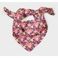thumbnail image 3 of Bimba Purple Leaves & Peony Floral Pure Silk Printed Head Bandanas Summer Neck Wrap Scarf 40 x 40 Inches, 3 of 6