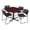 Mahogany / Black, variant on Romig Pillar 48 in. Square X-Base Breakroom Table- Maple & 4 Zeng Stack Chairs- Black