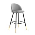 thumbnail image 3 of Modway Cordial Performance Velvet Bar Stools - Set of 2 in Light Gray, 3 of 10