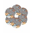 thumbnail image 7 of 13 Inch Round Placemats Set of 6, Fall Pumpkins Orange Blue Non Slip Heat Insulation PP Table Mats, Thanksgiving Botanical Plaid Washable Place Mats for Kitchen Dining Party Table Decor, 7 of 7