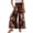 140#Coffee, variant on Women Summer Beach Vacation Pants High Waisted Wide Leg Pants Printed Loose Flowy Casual Palazzo Lounge Trousers Royal Blue M