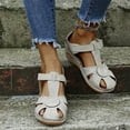 thumbnail image 6 of BinBiL Wedge Sandals for Women Dressy: Summer Low Wedges Comfortable Open Toe Sandals Gray 9(42), 6 of 9