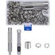 thumbnail image 1 of CHAO Juego de 100 Uds de ojales, ojales de 10mm, Kit de ojales de Metal con caja de almacenamiento para reparación de cortinas de tienda de campaña de lona, 1 of 5