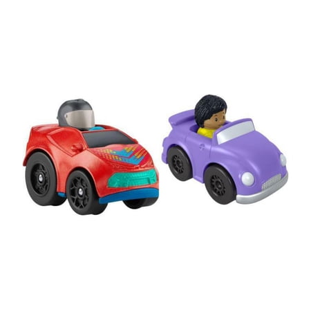 Bundle of 2 |Fisher-Price Little People Wheelies Race Car - (GMJ20 & HGP73)