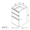 thumbnail image 2 of Bestar Prestige Plus 3 Drawer Pedestal in Bordeaux, 2 of 2