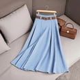 thumbnail image 2 of QHFBli Women's High Waisted Midi Skirts Summer Business Casual Flare Dressy Work A Line Pleated Skirt with Pockets, 2 of 3