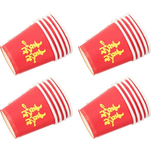 Soimiss 50 Count Red Disposable Paper Tea Cups for Wedding Party Home Use Lightweight and Practical