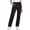 Black, variant on Cargo Pants Women Elasticated Waist Straight Leg Pants with Pockets Gym Running Yoga Pants Outdoor Hiking Walking Combat Pants Activewear Solid Color Casual Work Joggers Bottoms