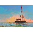 thumbnail image 2 of Slivka, Jane 14x11 White Modern Wood Framed Museum Art Print Titled - Sailboat On The Horizon, 2 of 4