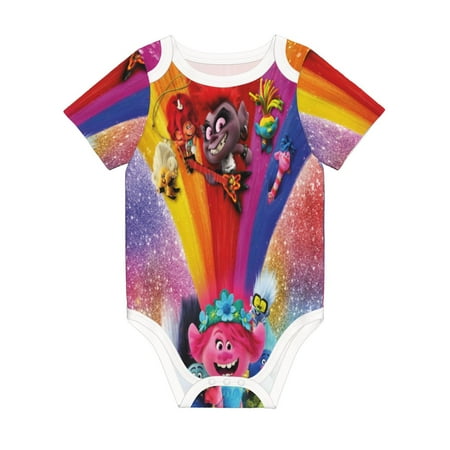 

Trolls World Tour Jumpsuit Newborn Baby Bodysuit Infant Outfit 0-24Months Kids Short Clothes
