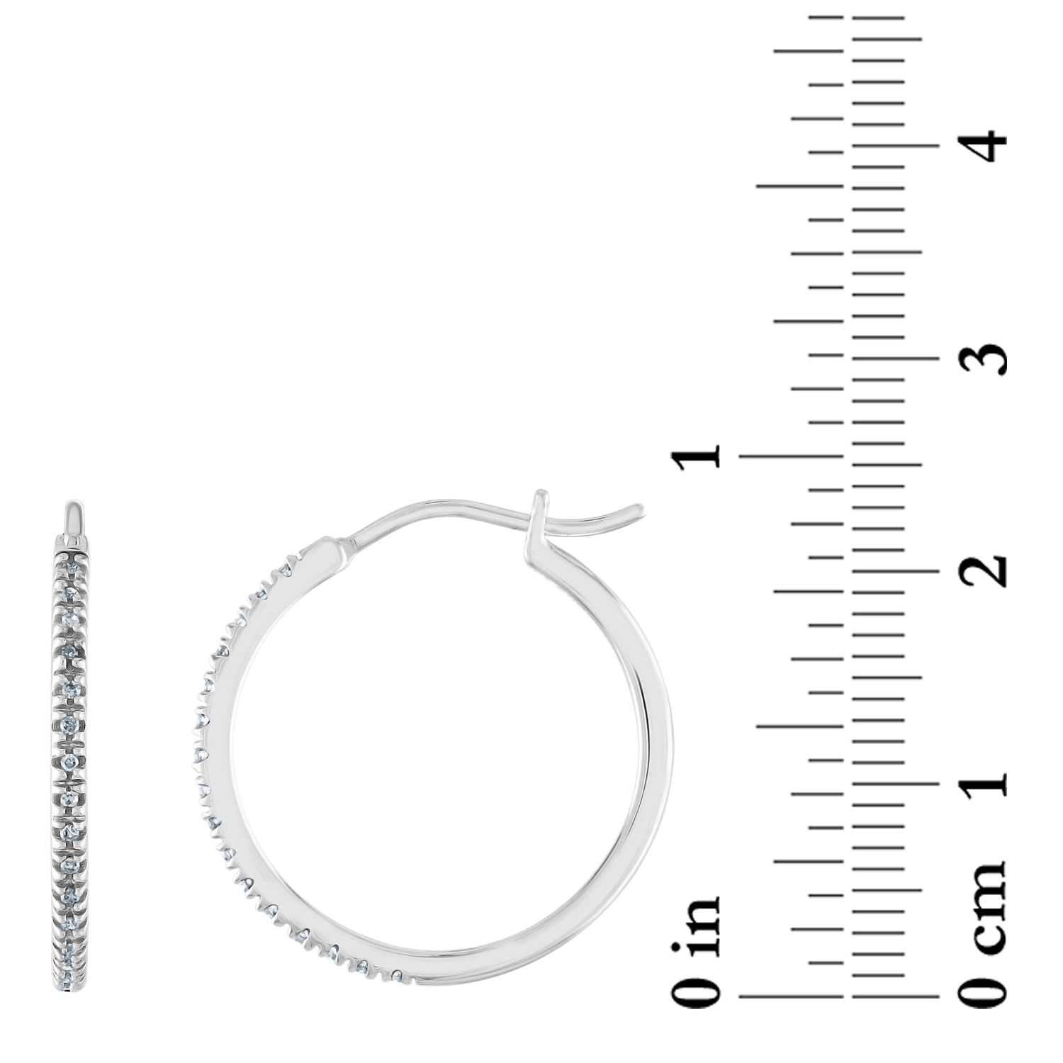 Gemspirations 1/10 cttw Diamond Hoop Earrings Sterling Silver