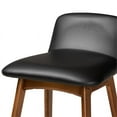 thumbnail image 2 of Baxton Studio Black Upholstered and Brown Finished Wood 2-Piece Stool Set, 2 of 8