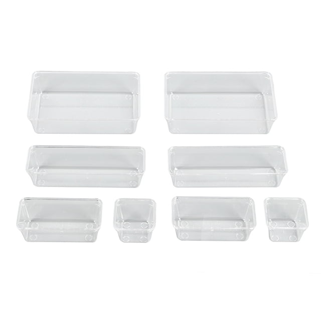 Caja de almacenamiento de plástico transparente PS 8 Uds caja organizadora transparente apilable de almacenamiento estratificado para herramientas de aparejos artesanales de joyería