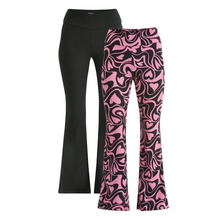 No Boundaries Flare Pants and 2-Pack, Women's and Women’s Plus