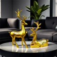 thumbnail image 2 of nvzhuang 2 Pcs Reindeer Figurines Christmas Deer Resin Statues Small Animals Desk Decor for Home Holiday Party, 2 of 8