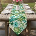 thumbnail image 6 of Boho Coastal Botanical Table Runner Linen Burlap Table Runner 72 Inches Long Summer Tropical Monstera Leaf Flowers Dresser Scarves for Kitchen Island Coffee Dining Room Party Holiday Decor 13"x72", 6 of 8