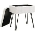 thumbnail image 4 of CUYOCA Vanity Stool Chair with Storage, Footstool Ottoman Faux Fur with Metal Legs, White, 4 of 7