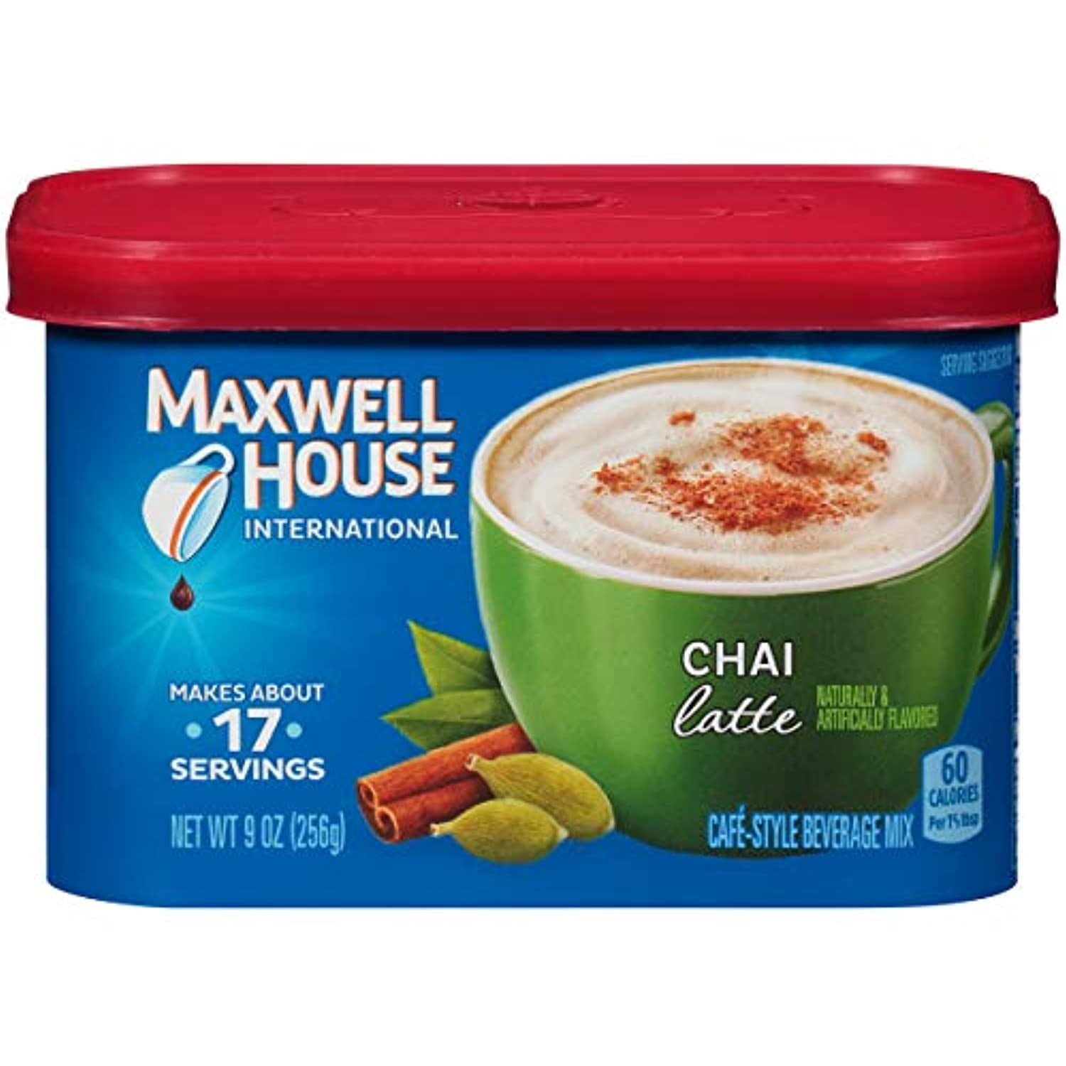 Maxwell House International Cafe Flavored Instant Coffee, Latte, 9