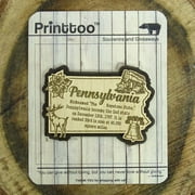 USA Pennsylvania State Map Wooden Magnet Souvenir Fridge Magnet Gift