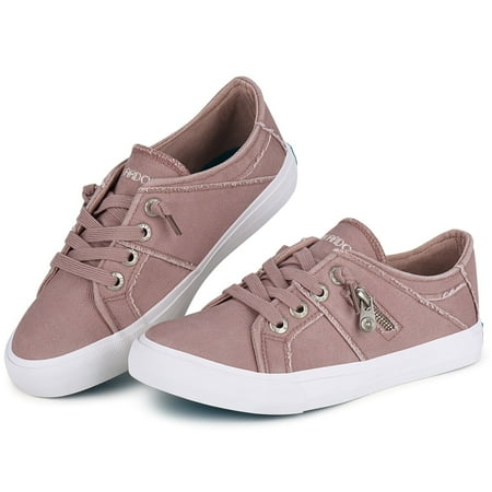 JENN ARDOR Womens Sneakers Fashion Canvas Shoes Lace up Flats Low Top Walking Shoes