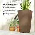 thumbnail image 4 of Outsunny 23" Tall Planters, Set of 2 Plastic Flower Pots, Stackable Tapered Outdoor Planters, Brown, 4 of 9