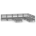 thumbnail image 2 of vidaXL 8 Piece Garden Lounge Set Solid Wood Pine Grey, 2 of 8