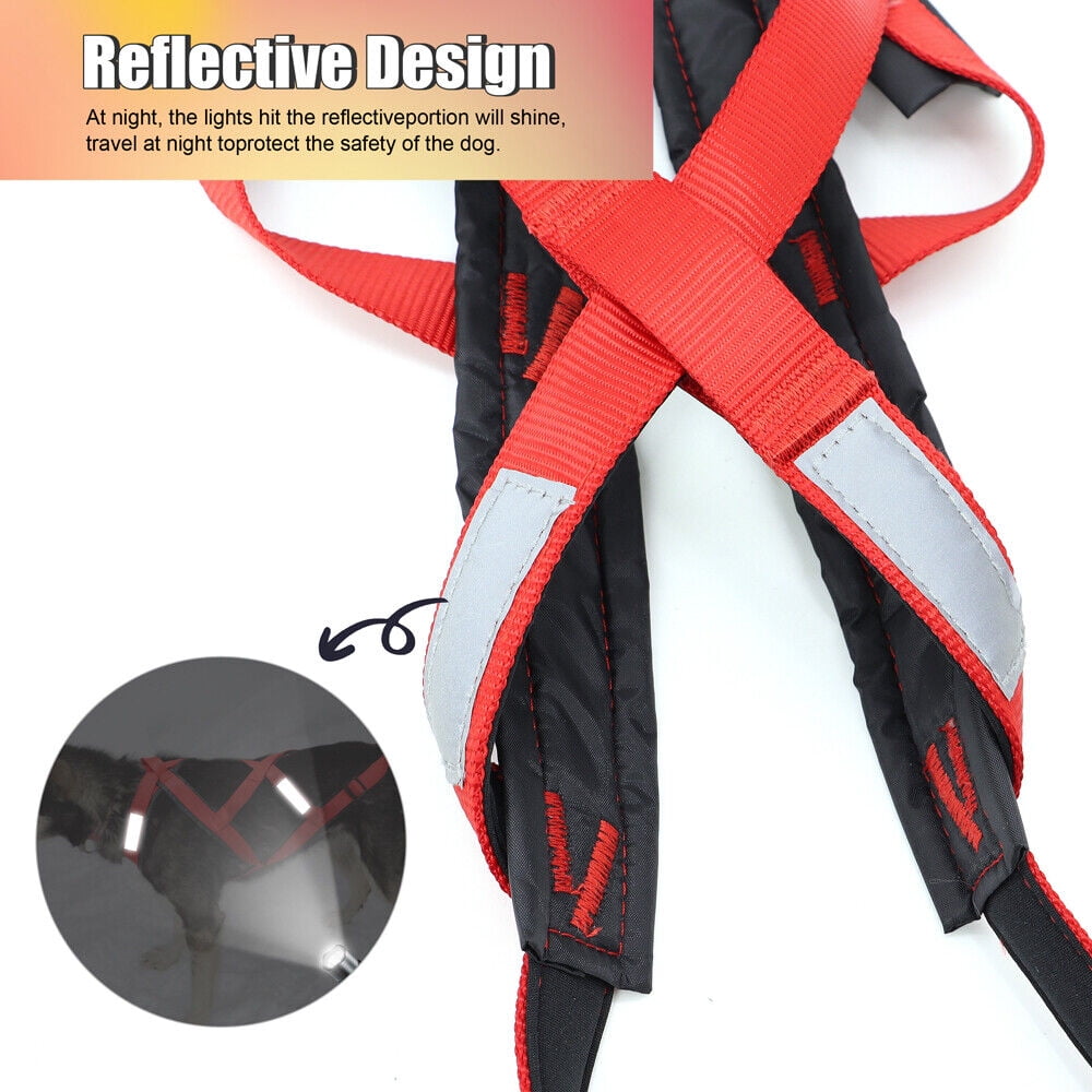 X-Back Dog Weight Pulling Harness Reflective Padded Sledding Training Sport Vest for Medium Large Dogs Pitbull