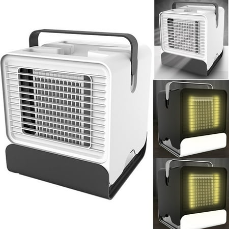 Mini Cool Air Conditioner Portable Mini Air Conditioner Cool Cooling For Bedroom Cooler Fan Multicolor LED Black White Black ()